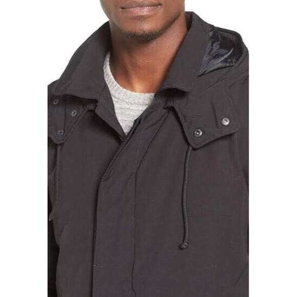 New NWT Mens M $300 Ben Sherman London Down Blend Coat Removable Hood Black Warm - Picture 13 of 14